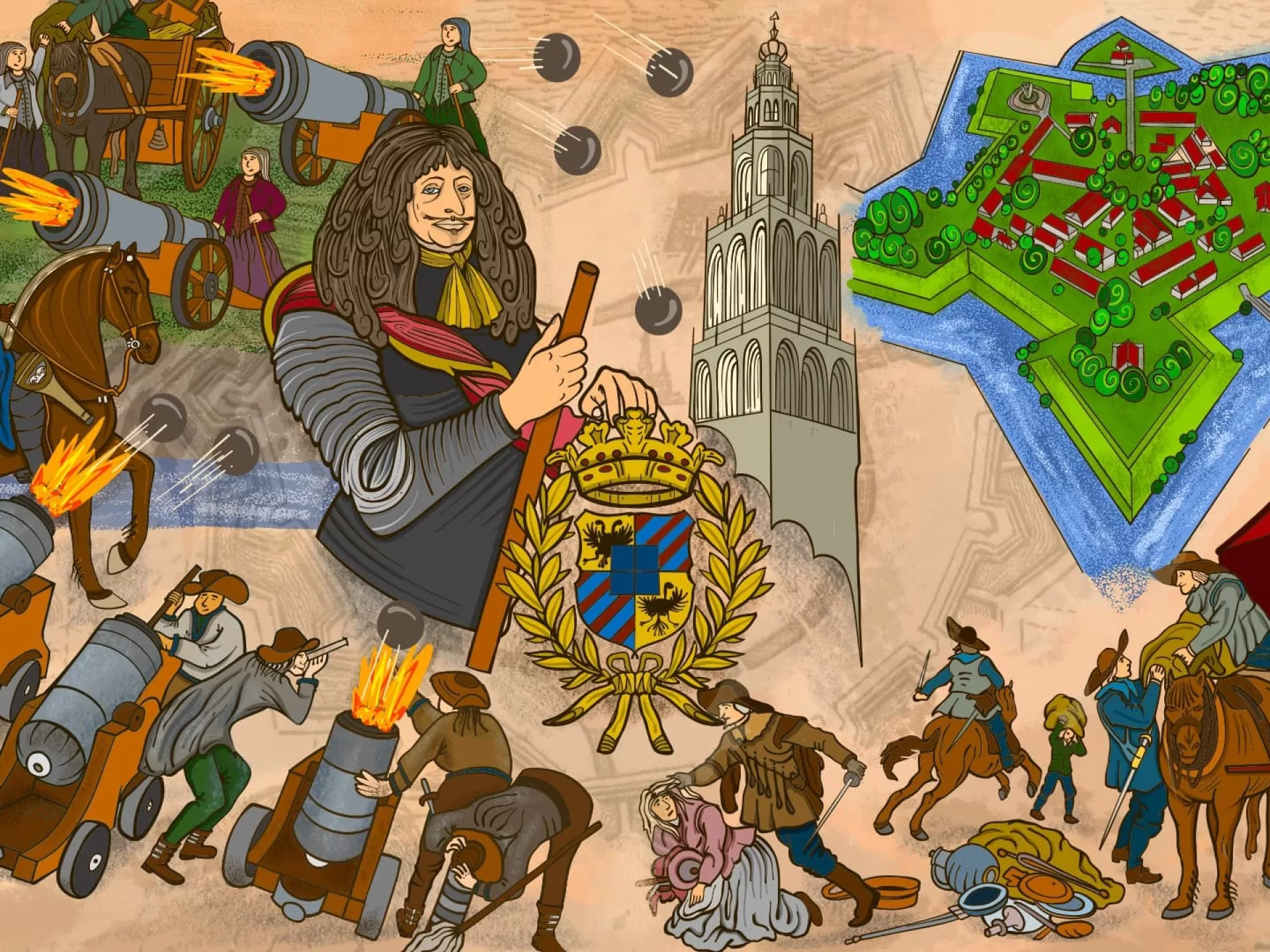 Tekening van het rampjaar dat genoemd wordt in de Canon.