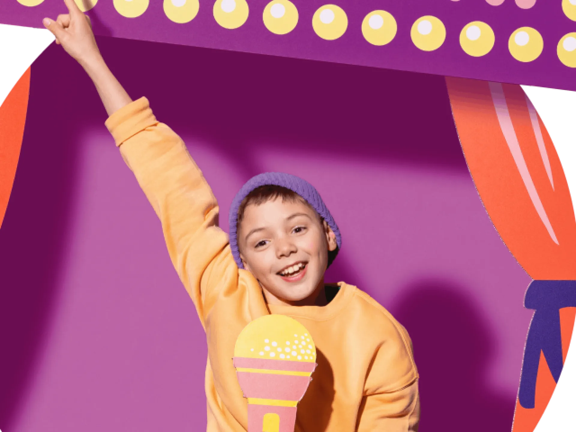 Jongen houdt bord vast met Spot Aan voor Kinderboekenweek.