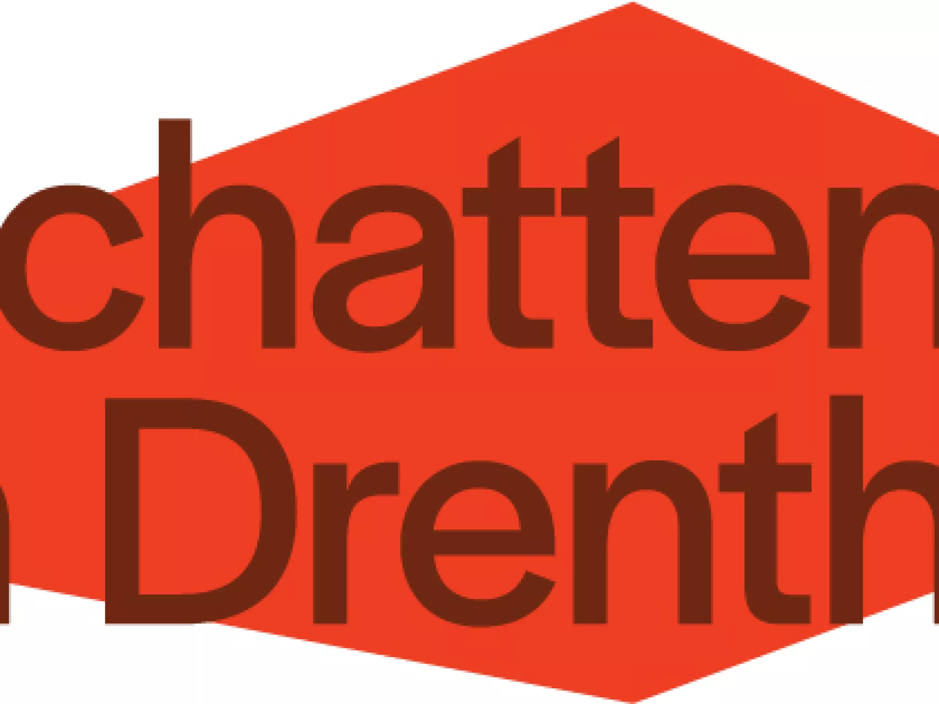 Logo met de tekst "Schatten in Drenthe" tegen een rode achtergrond.