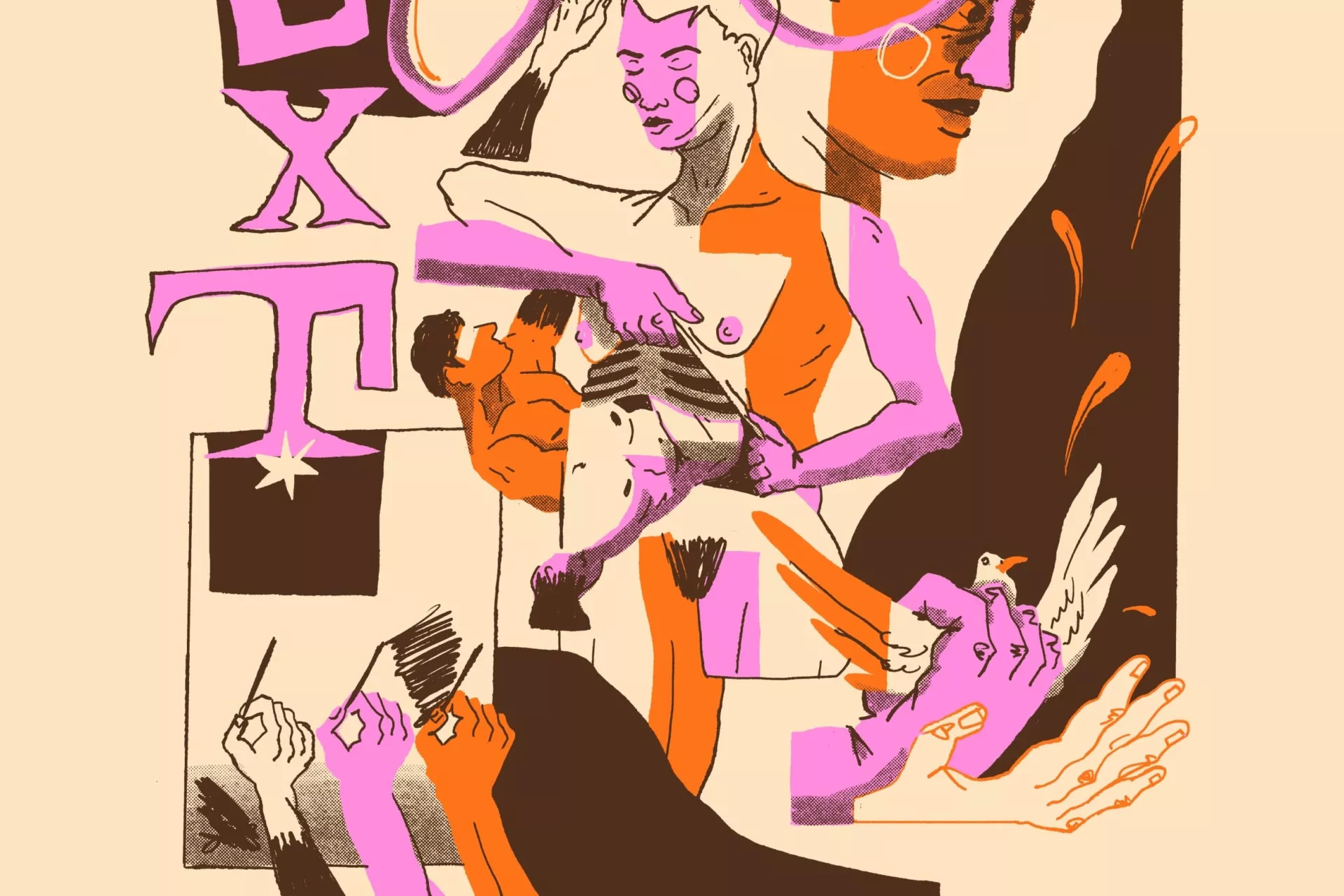 Poster voor een evenement "NEXT" met film, muziek en theater