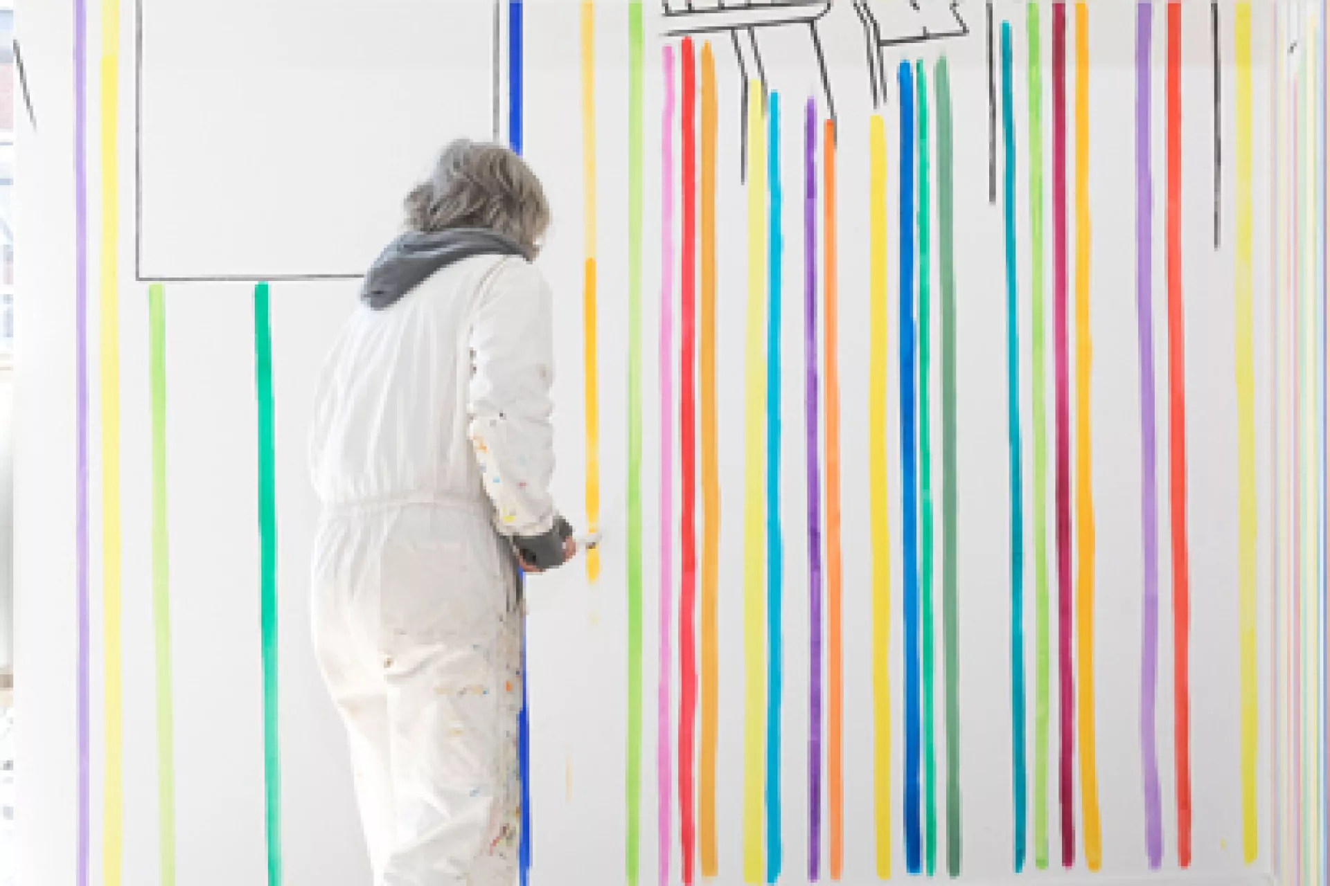 Maria Madelon maakt muurschildering