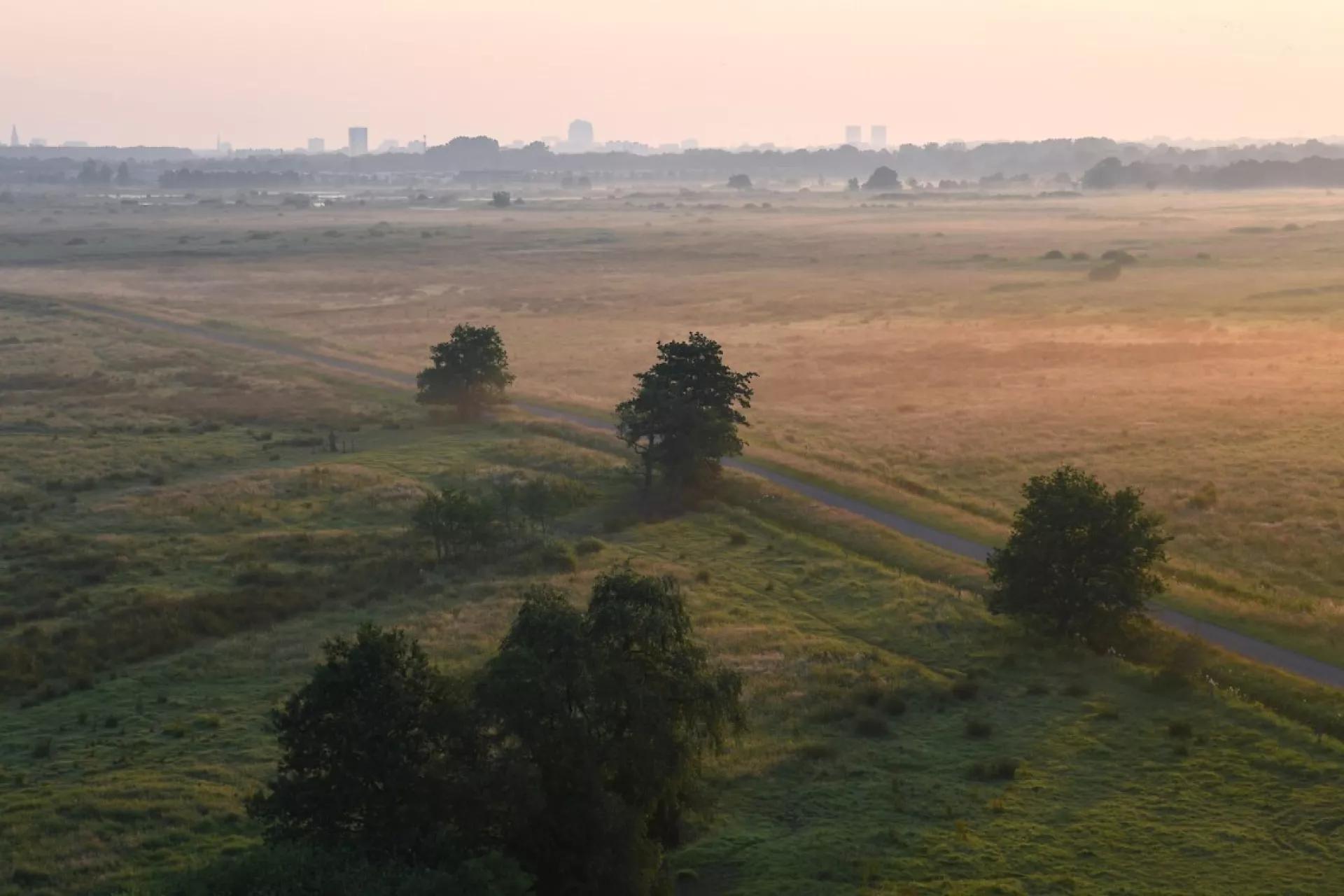 De Onlanden vanuit de lucht.