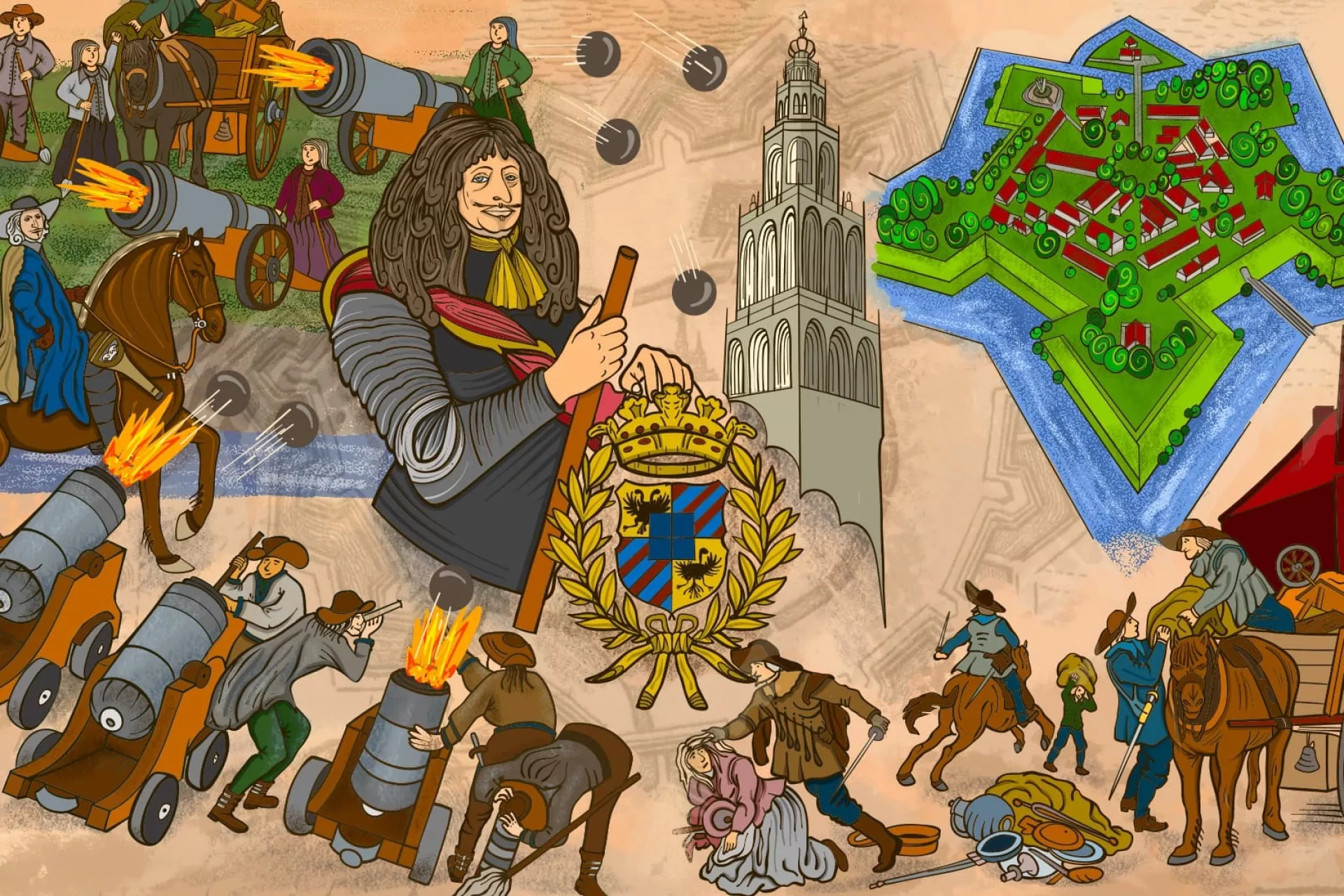 Tekening van het rampjaar dat genoemd wordt in de Canon.