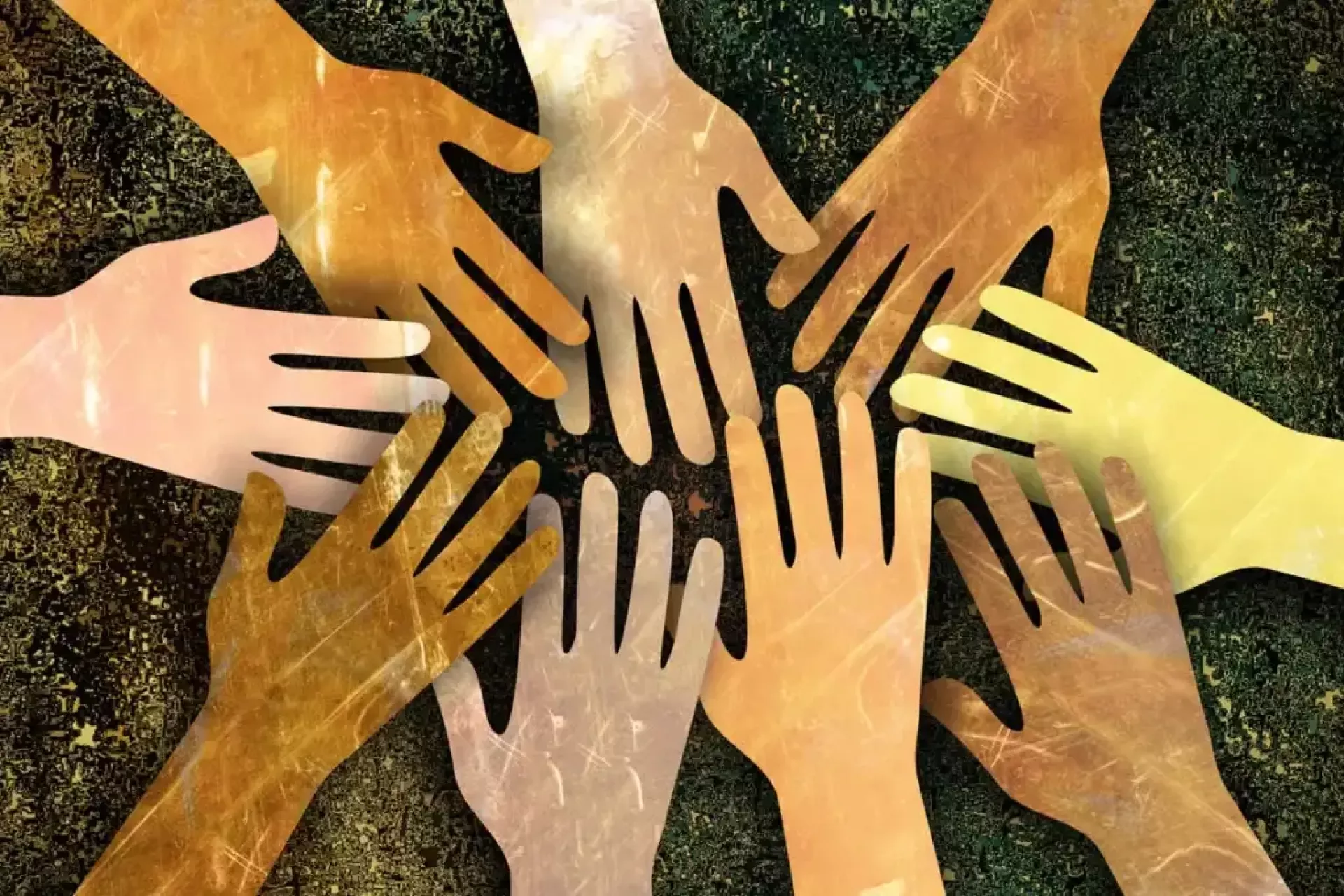 Diversiteit en inclusie - handen in verschillende kleuren